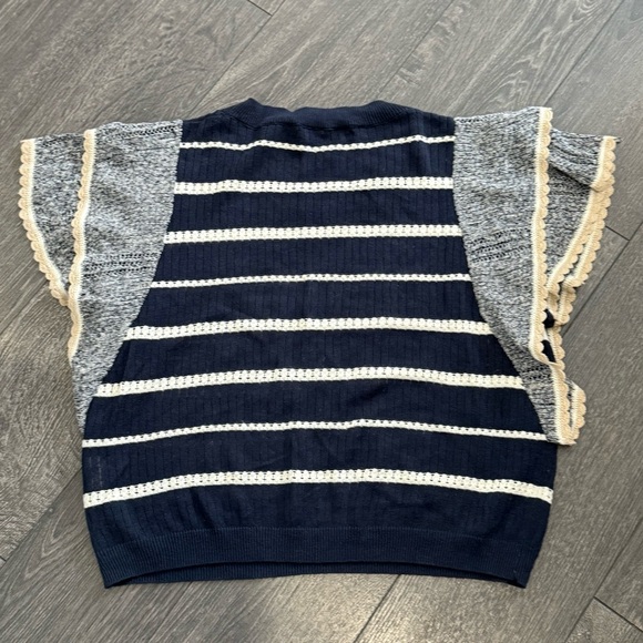 Veronica Beard Navy and Cream Knit Top - Picture 2 of 3